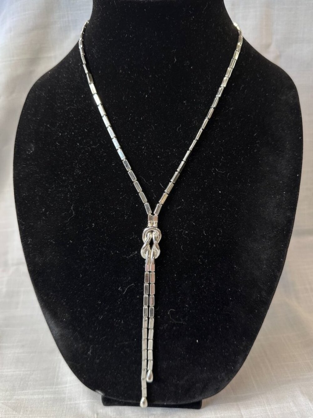 Vintage Silver Tone Knot Necklace